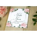 Zaproszenie na ślub - Listki V9  Jasny Róż
